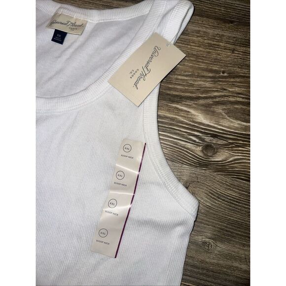 Women's Slim Fit Ribbed Shrunken Tank - Universal Thread White Size XXL. NWT Q - Picture 3 of 7